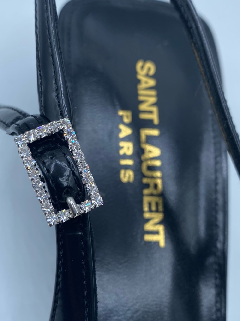Saint Laurent Cherish Slingback Pumps with Crystal Accents - Picture 6 of 16